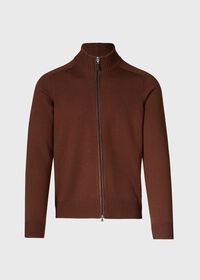 Paul Stuart Full Zip Cardigan with Suede, thumbnail 1