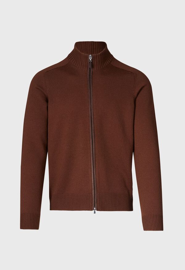 Paul Stuart Full Zip Cardigan with Suede, image 1