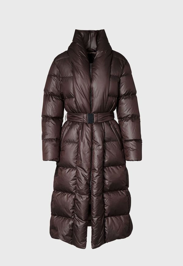 Paul Stuart Long Belted Puffer Coat, image 1