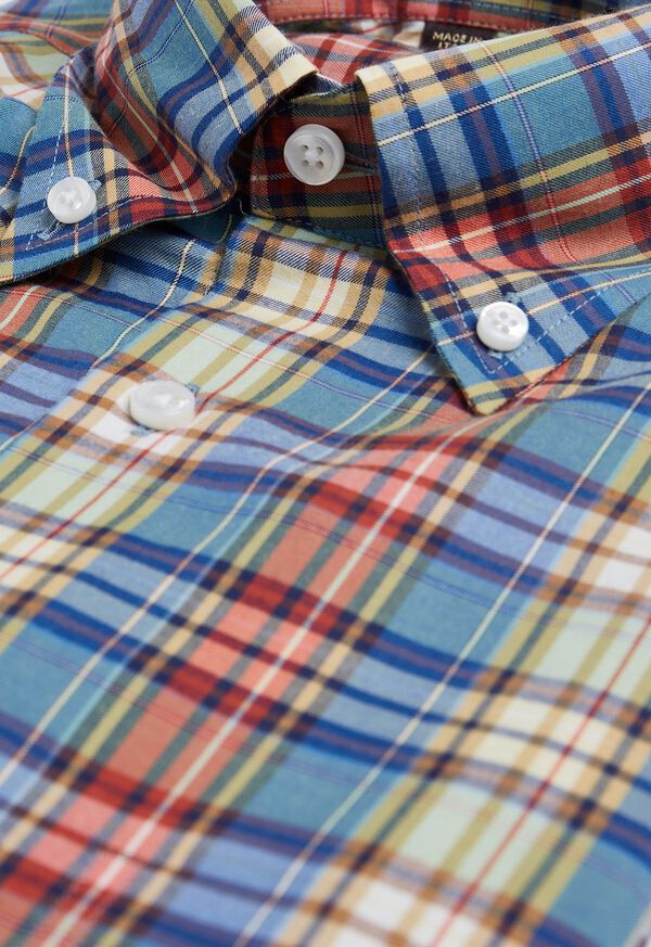 Paul Stuart Lightweight Brushed Flannel Plaid Sport Shirt, image 2