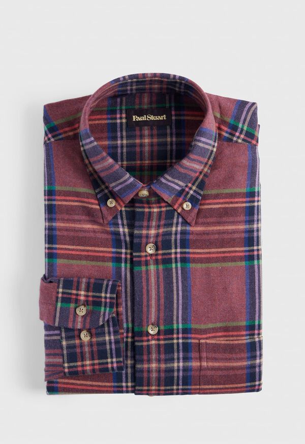 Paul Stuart Exaggerated Plaid Flannel Sport Shirt, image 1