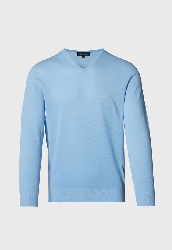 Paul Stuart Cotton Pique V-Neck Sweater