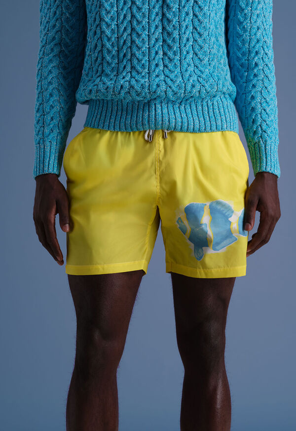 Paul Stuart Fish Print Swim Trunk, image 3