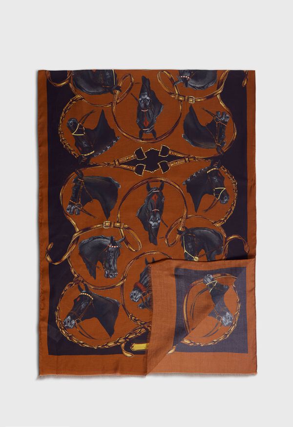 Paul Stuart Scarf with Horse Design, image 1