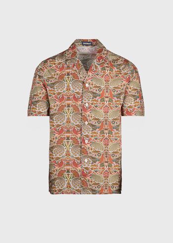 Paul Stuart Printed Cotton Camp Collar Shirt