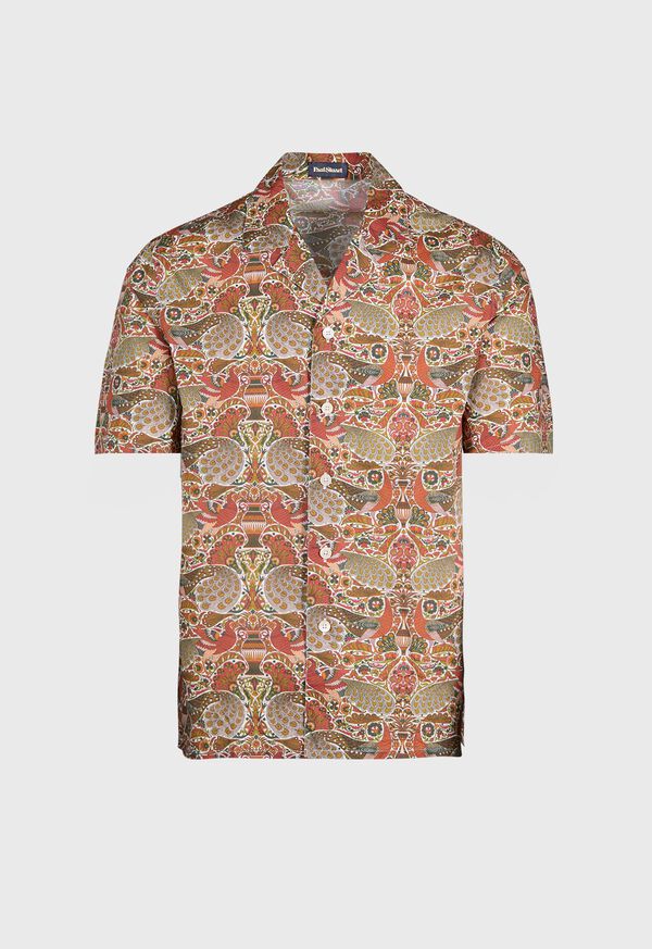 Paul Stuart Printed Cotton Camp Collar Shirt, image 1