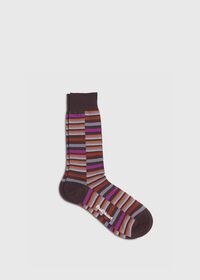 Paul Stuart Wool Blend Multicolor Broken Stripe Sock, thumbnail 1