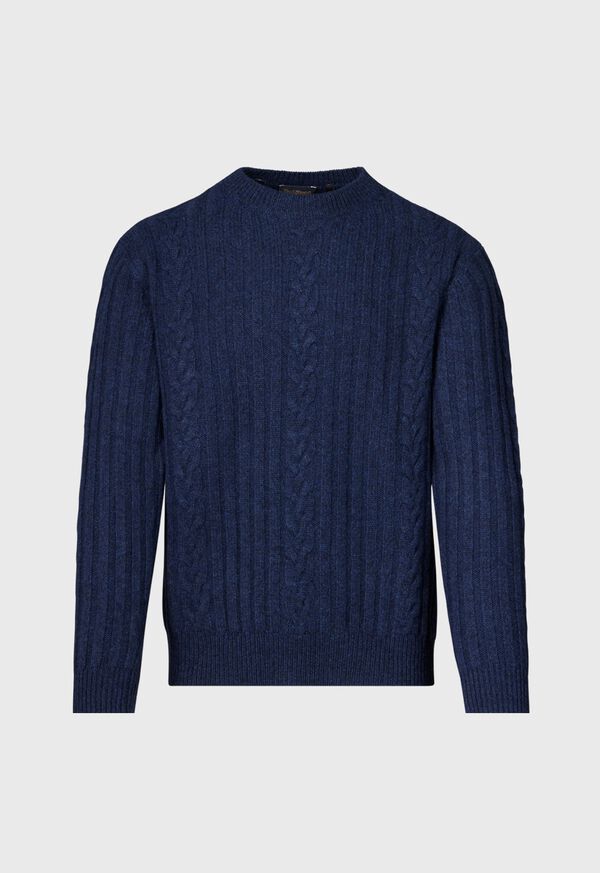 Paul Stuart Wool Cable and Rib Crewneck Sweater, image 1