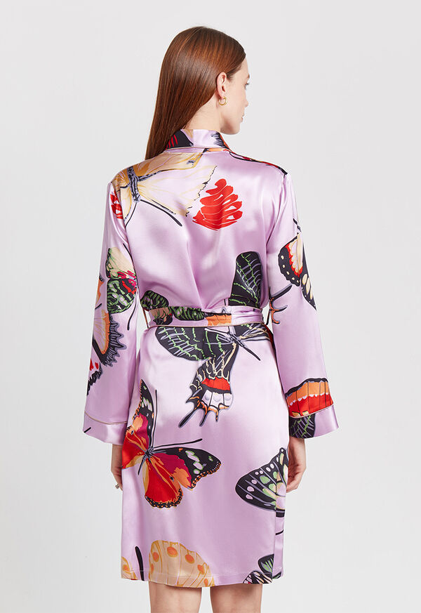 Paul Stuart Silk Butterfly Motif Robe, image 5