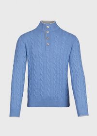 Paul Stuart All Over Cable Button Mockneck Sweater, thumbnail 1