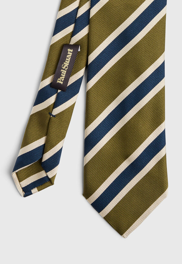 Paul Stuart Three Color Wide Stripe Tie, image 1