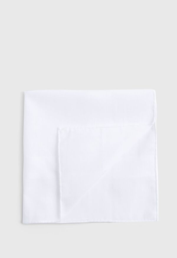 Paul Stuart White Cotton Pocket Square