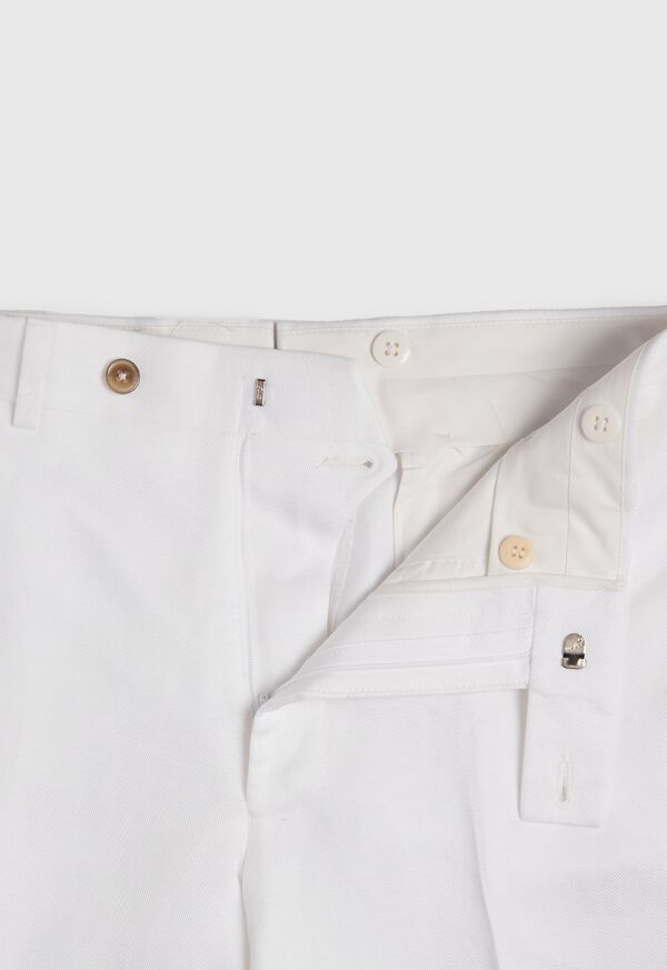 Paul Stuart White Solid Linen & Cotton Pant, image 2
