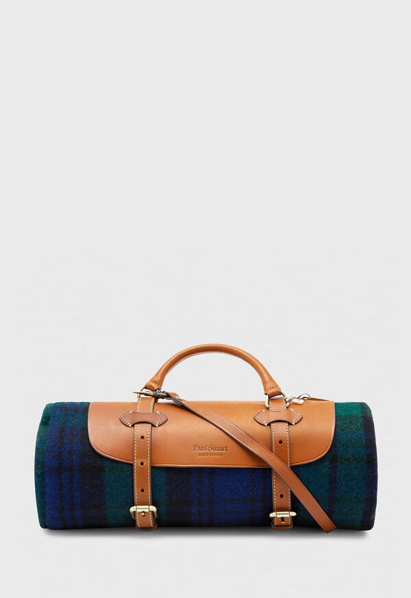 Paul Stuart Vintage Leather Stadium Bag with Blanket, image 1
