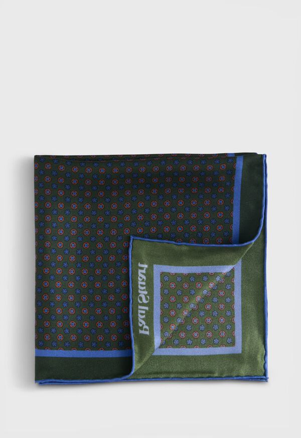 Paul Stuart Micro Medallion Print Pocket Square, image 1