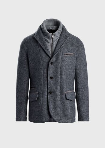 Paul Stuart Wool Jacket with Removable Knit Collar