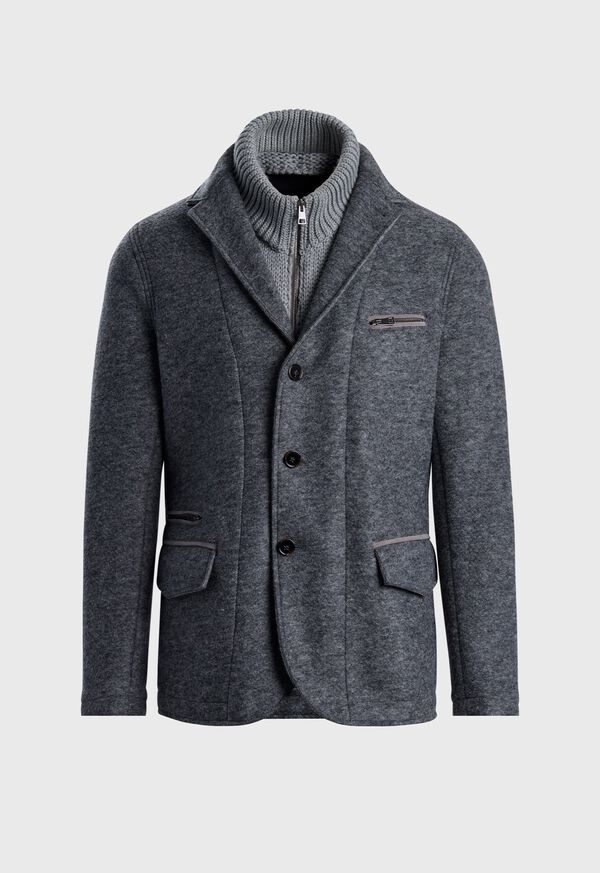 Paul Stuart Wool Jacket with Removable Knit Collar, image 1