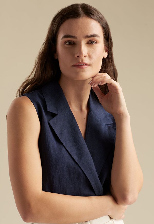 Paul Stuart Linen Vest Detail, image 1