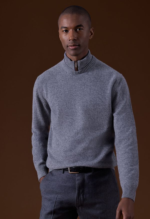 Zip up mock neck sweater on sale