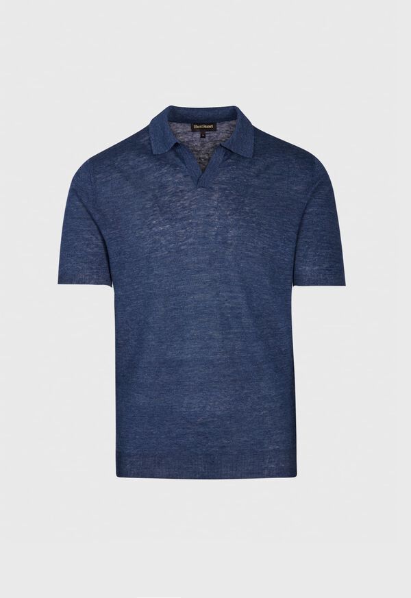 Paul Stuart Linen Open Collar Polo, image 1