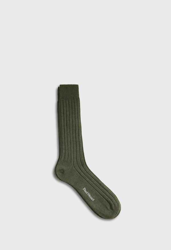 Paul Stuart Solid Color Ribbed Sock, image 1