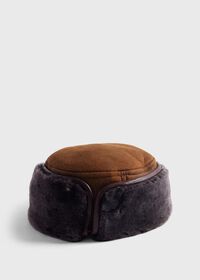 Paul Stuart Distressed Round Shearling Hat, thumbnail 1