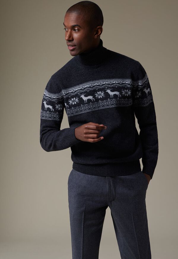Paul Stuart Reindeer & Snowflake Turtleneck, image 2