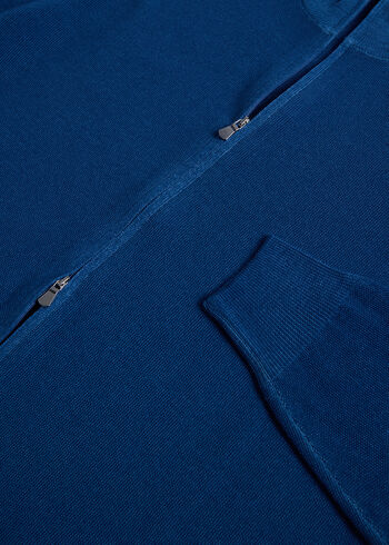 Paul Stuart Wool Rice Stitch Zip Cardigan