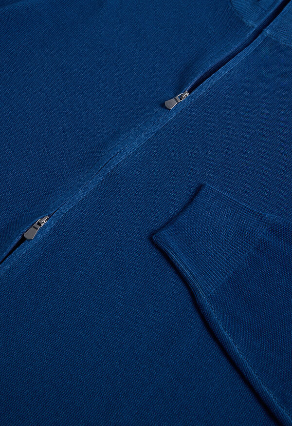 Paul Stuart Wool Rice Stitch Zip Cardigan, image 2