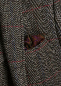Paul Stuart Printed Wool Flannel Paisley Pocket Square, thumbnail 2
