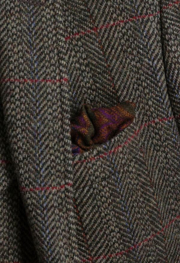 Paul Stuart Printed Wool Flannel Paisley Pocket Square, image 2