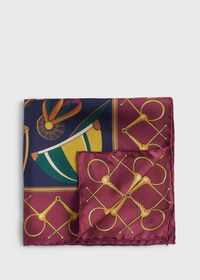 Paul Stuart Equestrian Printed Silk Pocket Square, thumbnail 1