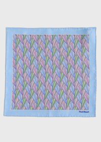 Paul Stuart Printed Silk Basketweave Pocket Square, thumbnail 2
