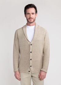 Paul Stuart Linen Rice Stitch Shawl Collar Cardigan, thumbnail 1