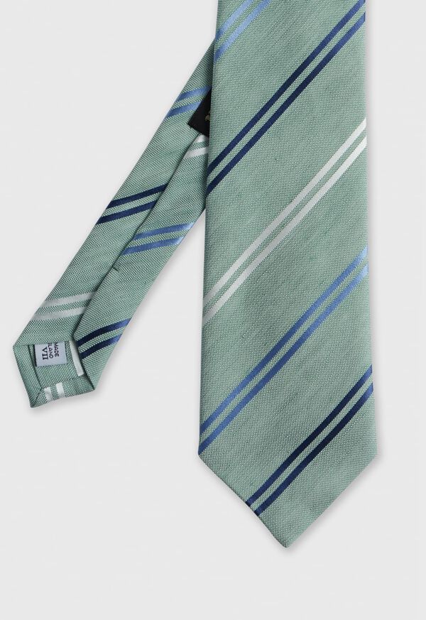 Paul Stuart Woven Silk & Linen Stripe Tie, image 1