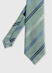 Paul Stuart Woven Silk & Linen Stripe Tie, thumbnail 1