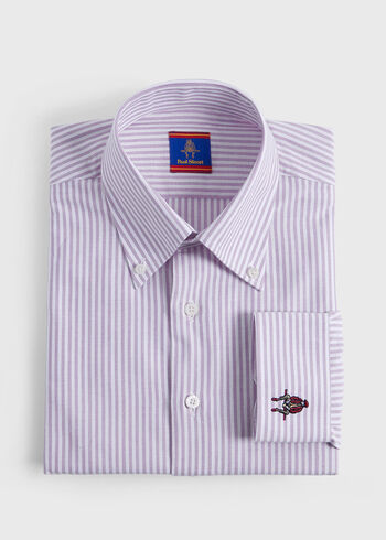 Paul Stuart Striped Oxford Logo Sport Shirt