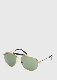 Paul Stuart Ermenegildo Zegna Gold Aviator Sunglasses, thumbnail 1