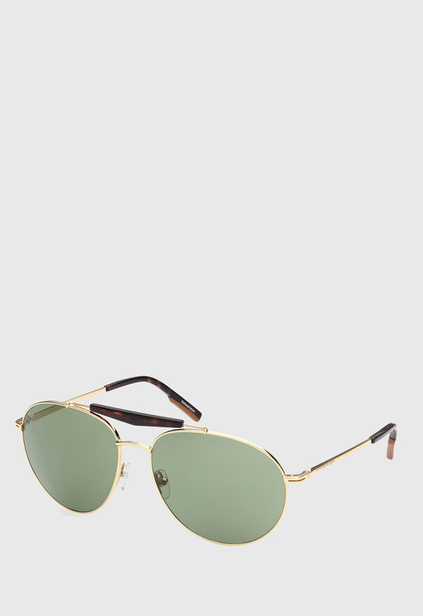 Paul Stuart Ermenegildo Zegna Gold Aviator Sunglasses, image 1