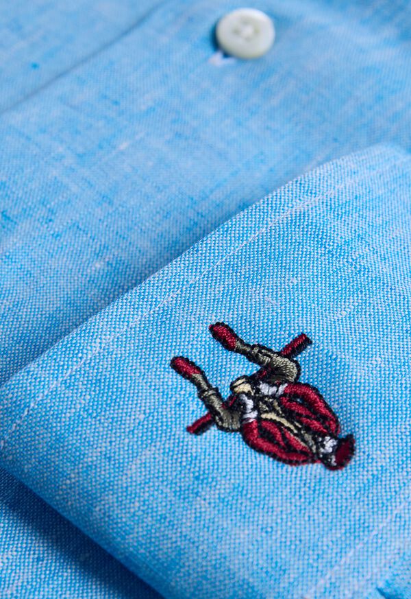 Paul Stuart Linen Logo Sport Shirt, image 3