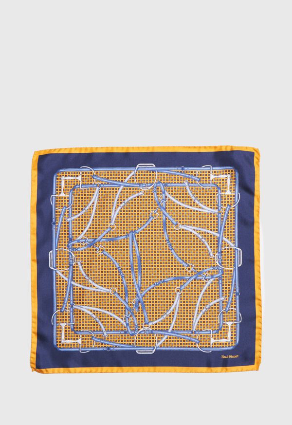 Paul Stuart Belt & Bit Pocket Square With Contrast Border, image 2