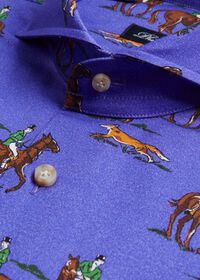 Paul Stuart Equestrian Print Brushed Cotton Shirt, thumbnail 2