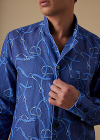 Paul Stuart Linen Equestrian Print Pajama, thumbnail 3