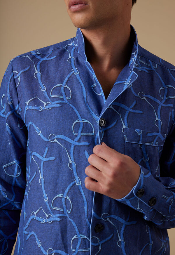 Paul Stuart Linen Equestrian Print Pajama, image 3