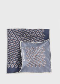 Paul Stuart Printed Silk Diamond Motif Pocket Square, thumbnail 1