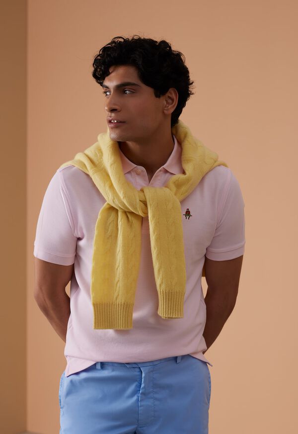 Paul Stuart Light Pink Pique Polo Look, image 1