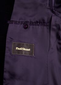 Paul Stuart Plum Tartan Print Velvet Dinner Jacket, thumbnail 3