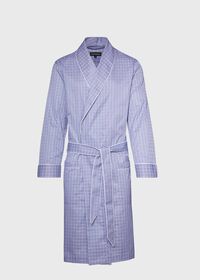 Paul Stuart Blue Check Cotton Robe, thumbnail 1