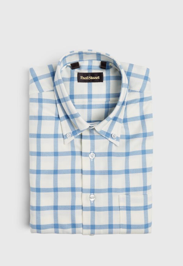 Paul Stuart Windowpane Brushed Flannel Sport Shirt