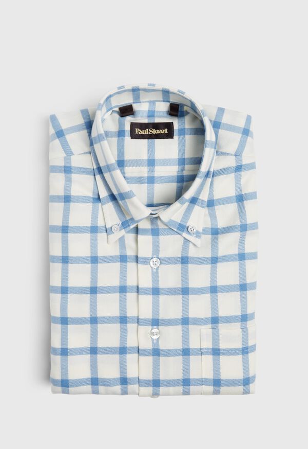 Paul Stuart Windowpane Brushed Flannel Sport Shirt, image 1